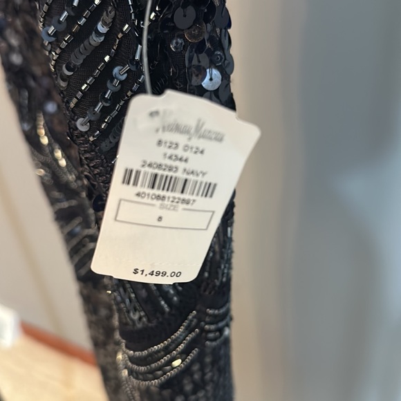Rachel Gilbert navy sequin formal dress. Size 8 but fits more like (size 4-6) - Picture 3 of 4